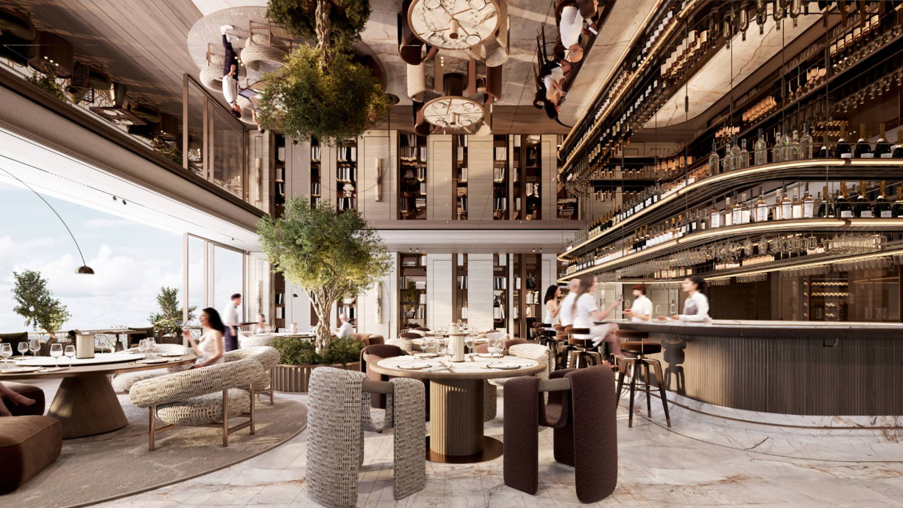 Luxurious Private Lounge of Waldorf Astoria Residences by Al Hamra Real Estate